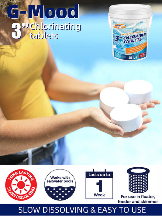 Chlorine tablets for pool slow dissolving 3 inch