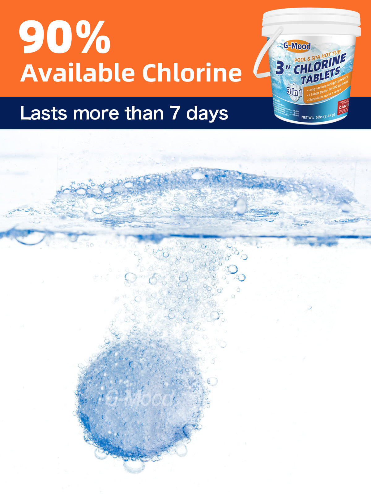 5 LBS 3 inch Chlorine tablets for Pool